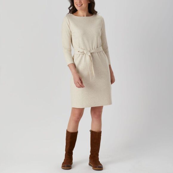 Duluth | Ponte Pro Knit 3/4 Sleeve Dress Size Large Pockets Stretchy Belted - Picture 1 of 8